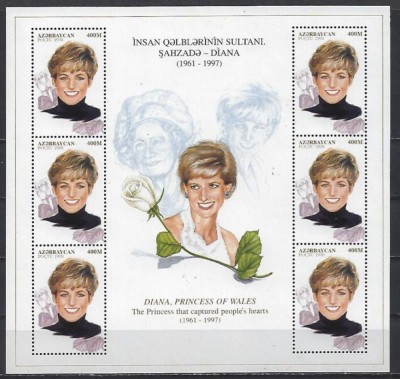 AZERBAIJAN 1998 PERSONALITATI LADY DIANA foto