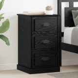 vidaXL Dulap de noapte Stejar Negru 39 x 39 x 67,5 cm Lemn compozit 881342