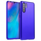 Husa Full Body Albastra Huawei P30 Pro, Protectie 360, Folie Sticla Inclusa, Carcasa PC, Anti-zgarieturi, Slim