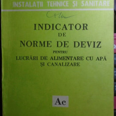 Indicator de norme de deviz pentru lucrari de de instalatii sanitare la...