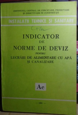 Indicator de norme de deviz pentru lucrari de de instalatii sanitare la... foto