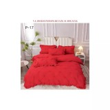 Cumpara ieftin Lenjerie de Lux cu Pliuri si Volan, 6 Piese pentru Pat Dublu - PUC151