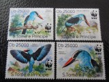 Sao Tome-Fauna wwf,pasari-serie completa,nestampilate MNH, Nestampilat