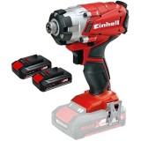 Einhell TE-CI 18/1 Li PXC + Twinpack CB - Masina de insurubat cu impact 140 Nm + Set 2 acumulatori Li-Ion 18 V 2.5 Ah