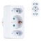 Adaptor Electric, Triplu, 3 Prize, Siguranță Pentru Copii, 3680W, Alb