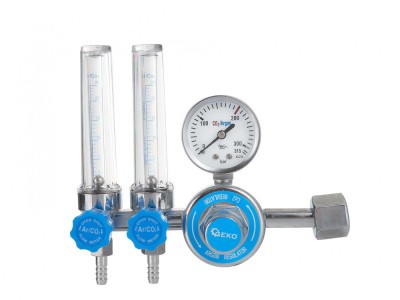 Regulator de presiune CO2 / argon cu rotametru dublu, Geko G80076 foto