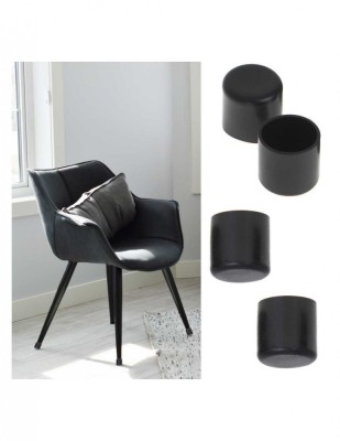 Set 4 buc. protectii anti-zgarieturi picioare scaun diametru 19mm culoare neagra foto