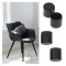 Set 4 buc. protectii anti-zgarieturi picioare scaun diametru 22mm culoare neagra