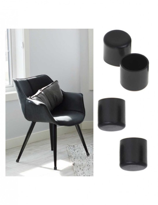 Set 4 buc. protectii anti-zgarieturi picioare scaun diametru 19mm culoare neagra