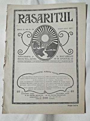 Revista Rasaritul, anul V, nr.21-24/1923 foto