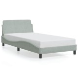 Cumpara ieftin Cadru de pat, Dover, gri deschis, 100x200 cm, catifea