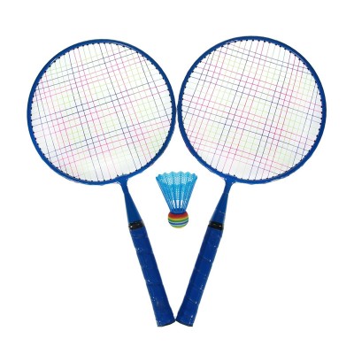 Set Badminton, 1 x fluturas, 46 cm, maner anti-aluncare, Albastru foto