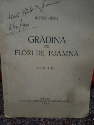 Iustin Iliesiu - Gradina cu flori de toamna (semnata) (1940) foto