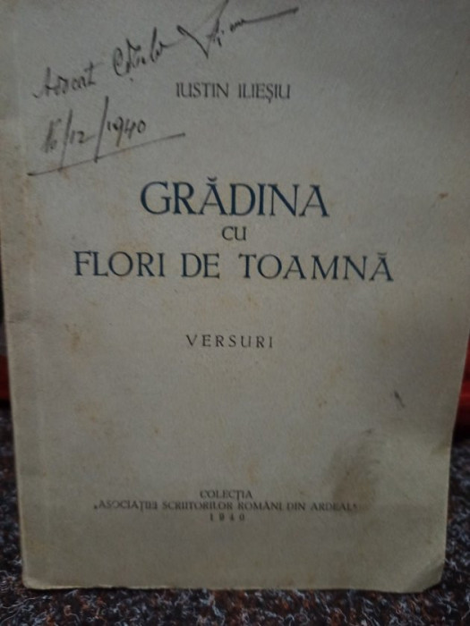 Iustin Iliesiu - Gradina cu flori de toamna (semnata) (1940)