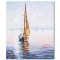 Tablou pictat manual, Velier in larg, 60x50cm ulei pe panza in cutit efect 3D, gata de expus pe perete