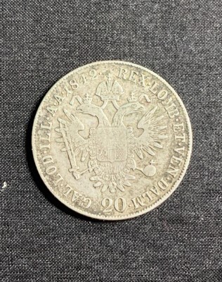 Moneda 20 kreuzer 1842 Austria semn monetarie E Kalsburg foto