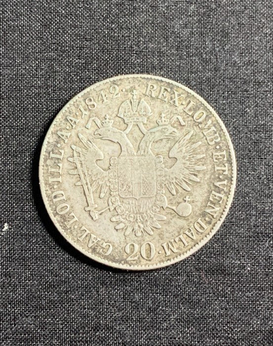 Moneda 20 kreuzer 1842 Austria semn monetarie E Kalsburg