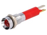Lampă LED concav roşie 24VDC &Oslash;8mm IP67 &Oslash;LED 5mm