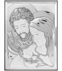 Icoana Sfanta Familie argint 8x11 cm