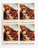 4 timbre Statele Unite bloc de 4 val. MNH 1975 TRUMBULL - BUNKER HILL_Scott 1564