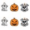 Set Clești Decorativi Lemn, Model Halloween, Multicolor, 6 Bucăți