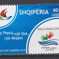 ALBANIA 2010 EMISIUNE COMUNA Albania - Italia - Festival -Serie 1 timbru MNH**