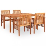 Cumpara ieftin Gossi set mobilier de exterior cu perne 5 piese lemn masiv de acacia