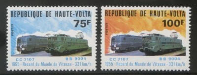 Haute Volta 1980 - Locomotive electrice, record mondial, serie neuzata foto