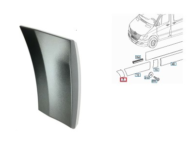 Bandou aripa Mercedes Sprinter 209-524, 07.2006-10.2013, Vw Crafter (2e), 12.2005-04.2017, Fata, partea Stanga, Aftermarket foto