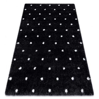 Covor FLUFFY 2370 shaggy puncte - antracit / alb, 200x290 cm foto
