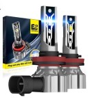 2 x Led H11 Lumini Lampa Е2 Faruri Becuri Auto Moto 70W 5000lm 6000K 12V
