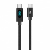 Cablu USB type C la USB type C 20V/5A/100W cu afisaj 1m Negru, CABLE-USBC/USBC-1BK10001-WL, Oem