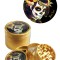 Grinder metalic Black Leaf Mexican Skull, 4 parti, O50mm