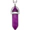 Pandantiv Jad violet, piatra fidelitatii, cristal natural hexagonal 34 mm dublu varf