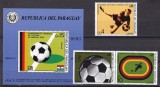 Paraguay 1974 sport fotbal MI 2583-2585 + bl. 225 MNH
