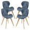 Scaune bucatarie Almhult set 4 buc imitatie piele albastru [en.casa] HausGarden Leisure