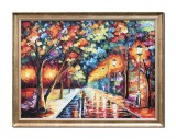Cumpara ieftin Tablou pictat manual inramat living, dormitor, Impreuna pe aleea vietii, 90x70cm ulei pe panza in cutit efect 3D, Magistral