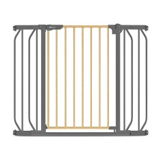 Poarta de siguranta, Lionelo, Truus Slim, Prin presiune, 105 cm, Conform cu standardul europeane de securitate EN1930, Gri/Natur foto