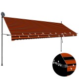 Cumpara ieftin Copertina retractabila manual cu LED, portocaliu &amp; maro, 400 cm