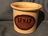 Borcan de Senap ( Mustar ) vintage din ceramica fabricat in Suedia de Gustavsberg design Stig Lindberg pentru farmaciile de stat suedeze ( Apoteken )