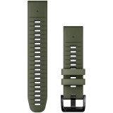Curea ceas smartwatch Garmin, 22mm, QuickFit, Silicon, Moss/Graphite