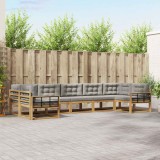 vidaXL Set de canapele de exterior cu pernă 7 pcs Alb și gri deschis 3386980