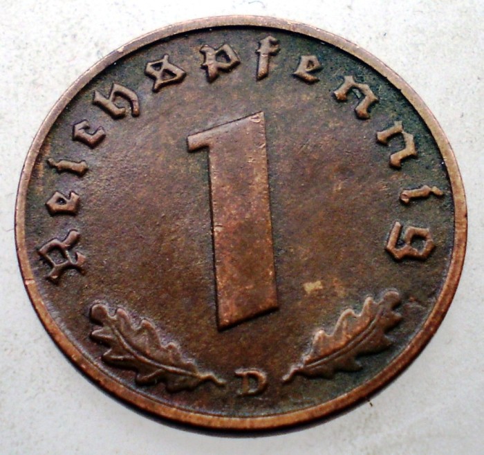 B.091 GERMANIA 1 REICHSPFENNIG 1939 D