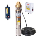 Pompa Submersibila cu Panou Control, IBO Polonia 4SKM150, 1100 W, 50 l/min, H Refulare 107 m, 20m cablu