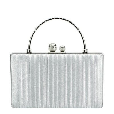 Geanta argintie, clutch cu maner BME-622 05 foto