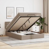 vidaXL Pat otoman cu saltele și LEDs, 140x190cm, piele ecologică 3312156