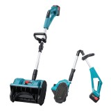 Cumpara ieftin Freza de zapada cu acumulator, cu tija extensibila ergonomica pentru trotuare, scari, alei, latime 31cm, comutator de siguranta, incarcator inclus, ve