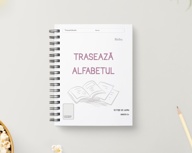 Trasează alfabetul, 52 Fișe de lucru, V&acirc;rsta 5+