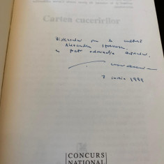 Cornel Ivanciuc Cartea cuceririlor 1999 proza debut autograf/dedicatie