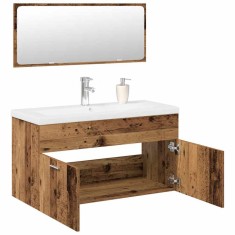vidaXL Set mobilier de baie, 3 piese, lemn vechi, lemn prelucrat 3328911